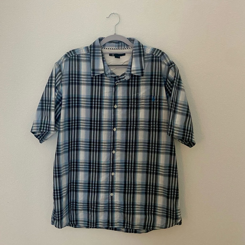 Volcom Blue Casual Button Down Shirt